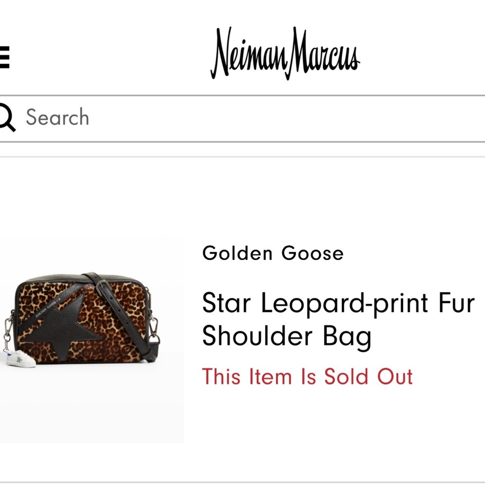 Golden Goose Star Leopard Print Fur Shoulder Bag - Picture 2 of 3